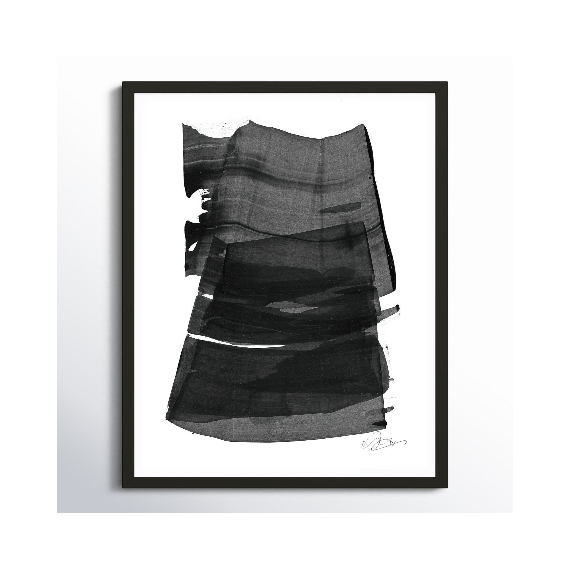 Brushstroke 2 by Jacques Pilon, 25" H x 20" W x 1.25" D, Black