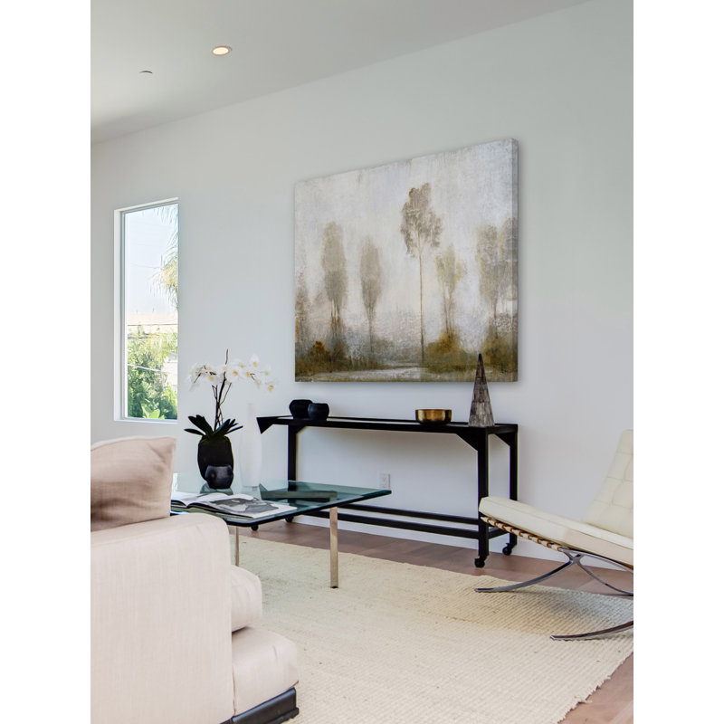 Misty Marsh II 26" x 26" Blue and Green Canvas Art