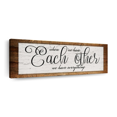 Couples cite les uns les autres Couples Quote, reproduction sur toile