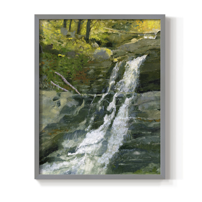 Impression encadrée Kent Falls - bois massif, Gris, H 10 po x l 8 po