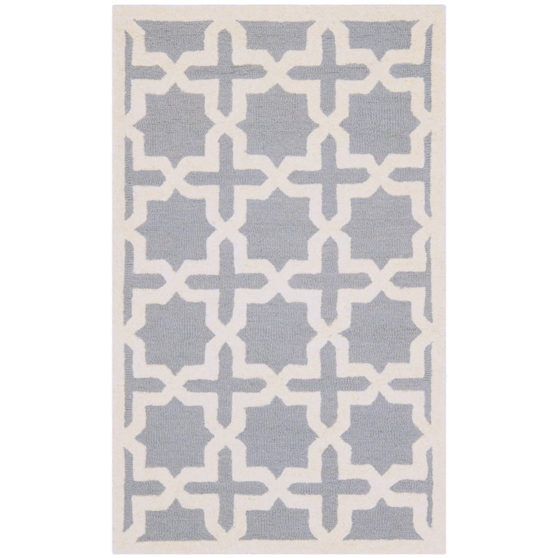 Igna Hand Tufted Wool Geometric Rug, Rectangle 2' x 3'