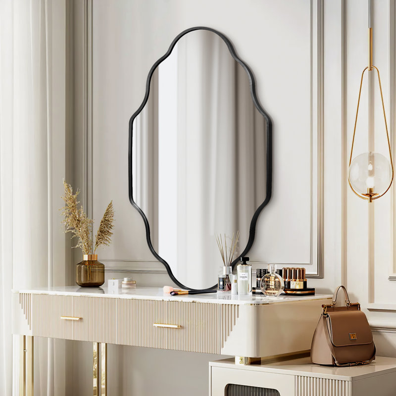 Oval Bathroom Mirror, Aluminium Frame Vanity Mirror with 4mm HD Shatterproof Glass, Wall Mounted Portrait or Landscape, Black