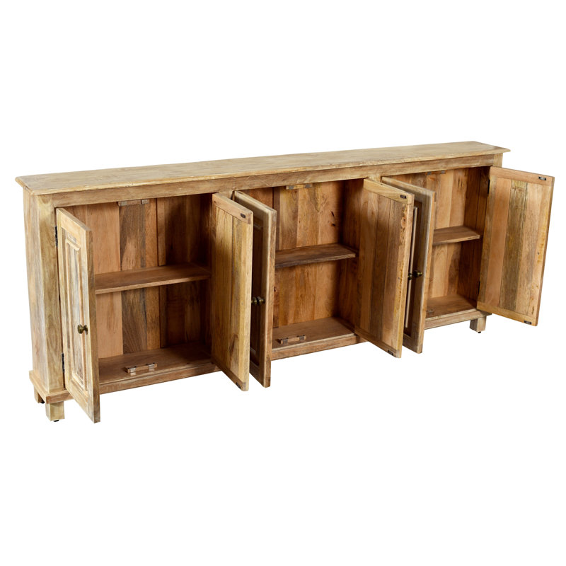 Homaira 6-Door Solid Mango Wood Sideboard , Tan