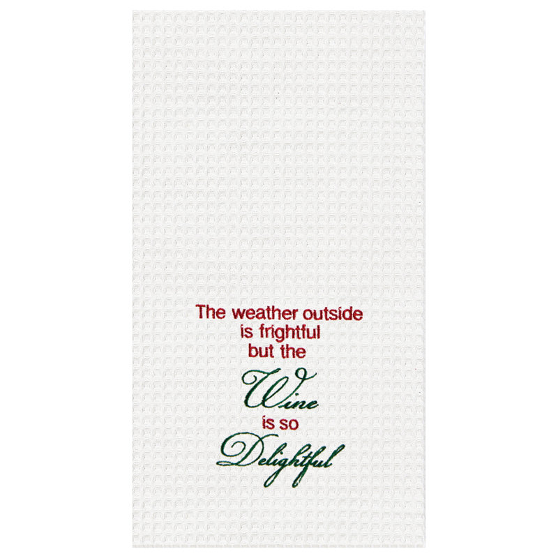 Serviette de cuisine Wine Is So Delightful Waffle Weave