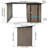 Outdoor Metal Firewood Rack And Storage Shed, Brown And Black,Two-In-One Function-123375635