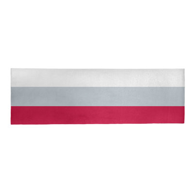 Tapis rouge rayé/argenté