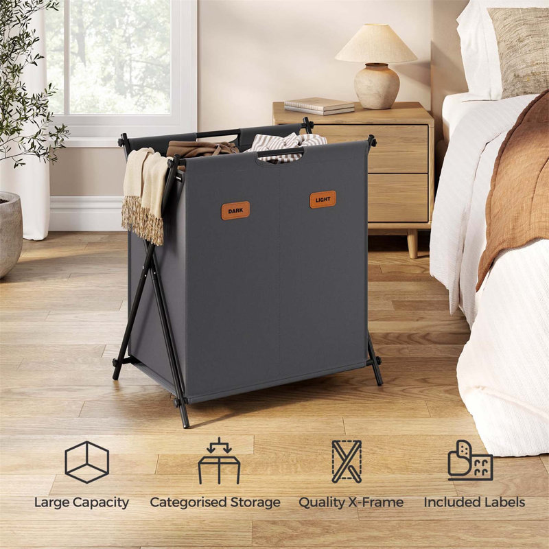 Bhargava Laundry Hamper with Handles, Grey