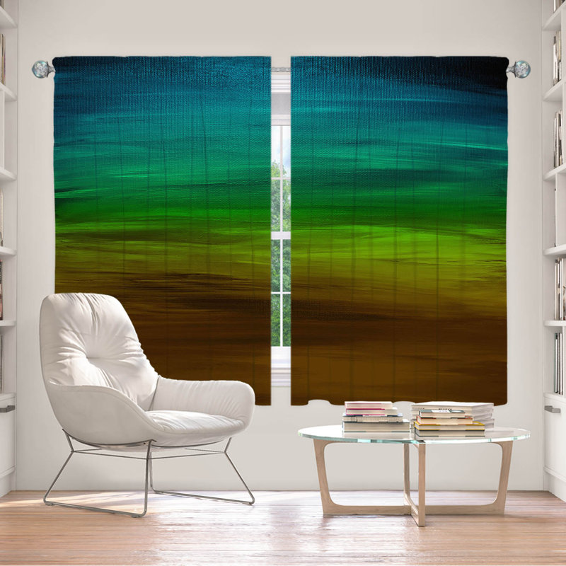 Jemine Room Darkening Curtain Pair, Teal, 40" W x 52" L