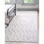Tapis de style glam à motif géométrique blanc et argenté Glam-29446777