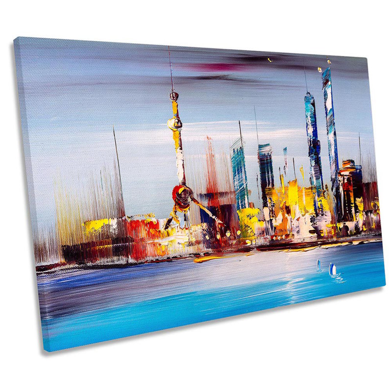 China Skyline Shanghai City - Wrapped Canvas Print, 30.5cm H x 45.7cm W x 2cm D