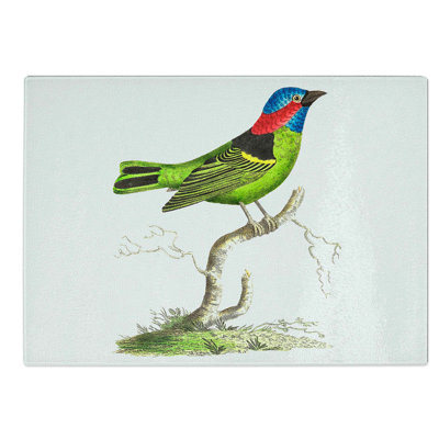 Tempered Glass Collared Tanager Bird Chopping Board