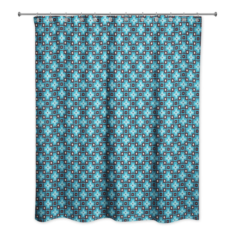 Rideau de douche simple Aphina, Bleu