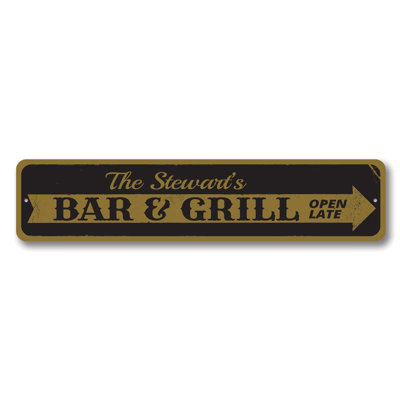 Plaque en aluminium Bar & Grill