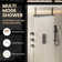 Rodeo 32"X16" Ceiling Mounted 3-Function Thermostatic Complete Shower System With Body Jets And Slide Bar