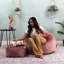 Kingston Velvet Bean Bag and Square Footstool-73150647