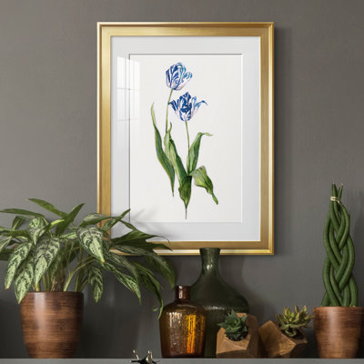 Peinture botanique bleue vive II