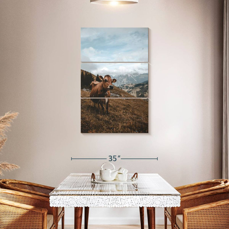 Brampt Simple Cow On Hill, 45" H x 28" W