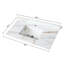 Dessus de meuble-lavabo en marbre blanc 43 po pour salle de bain - lavabo rectangulaire encastré, dosseret de 4 po, trou de robinet pré-percé, avec armoires de 42 po x 21 po, correspond au centre de 43 po, ce qui correspond à un l 42 po x P 21 po