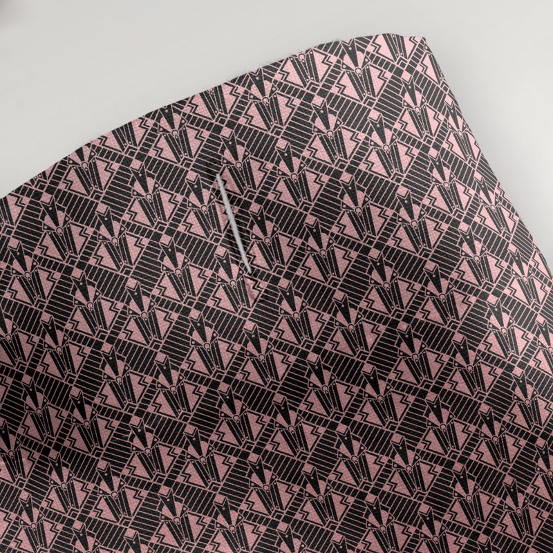 Rideau simple art déco, Rayé rose ombré 2