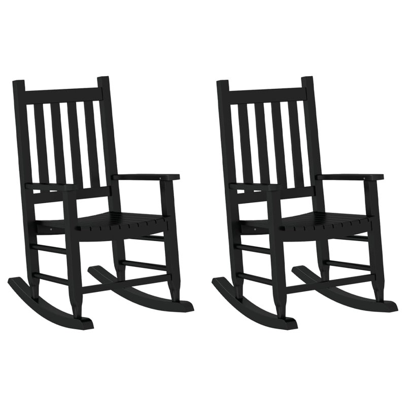 Buie Solid Wood Rocking Chair, Black