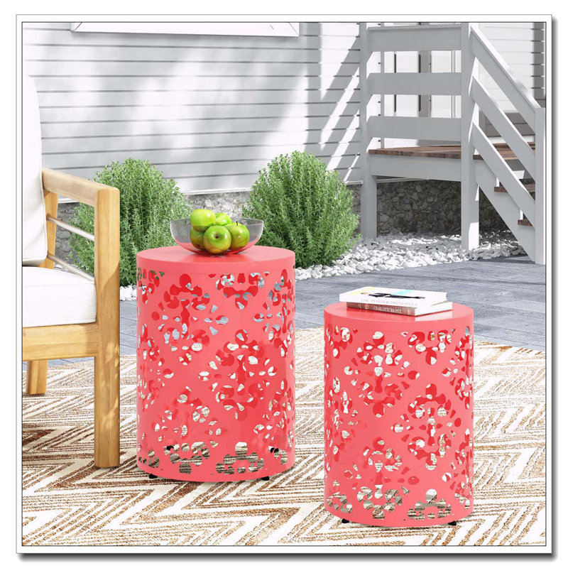 Outdoor Side Table, Coral, 2