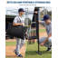 Filet de baseball, filet de 9 trous avec zone d'attaque, pichet de baseball ajustable à 5 hauteurs, équipement d'entraînement facile à installer avec 4 clous en forme de U et 4 sacs de sable