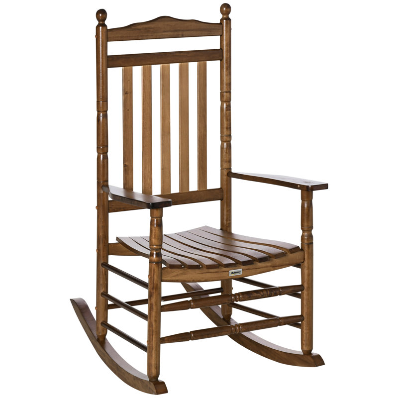 Chaise berçante à haut dossier Traditional, Brun