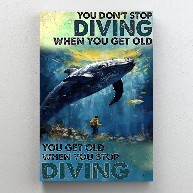 When You Stop Diving - 1 pièce, impression sur toile tendue, H 14 po x l 11 po x P 1,25 po