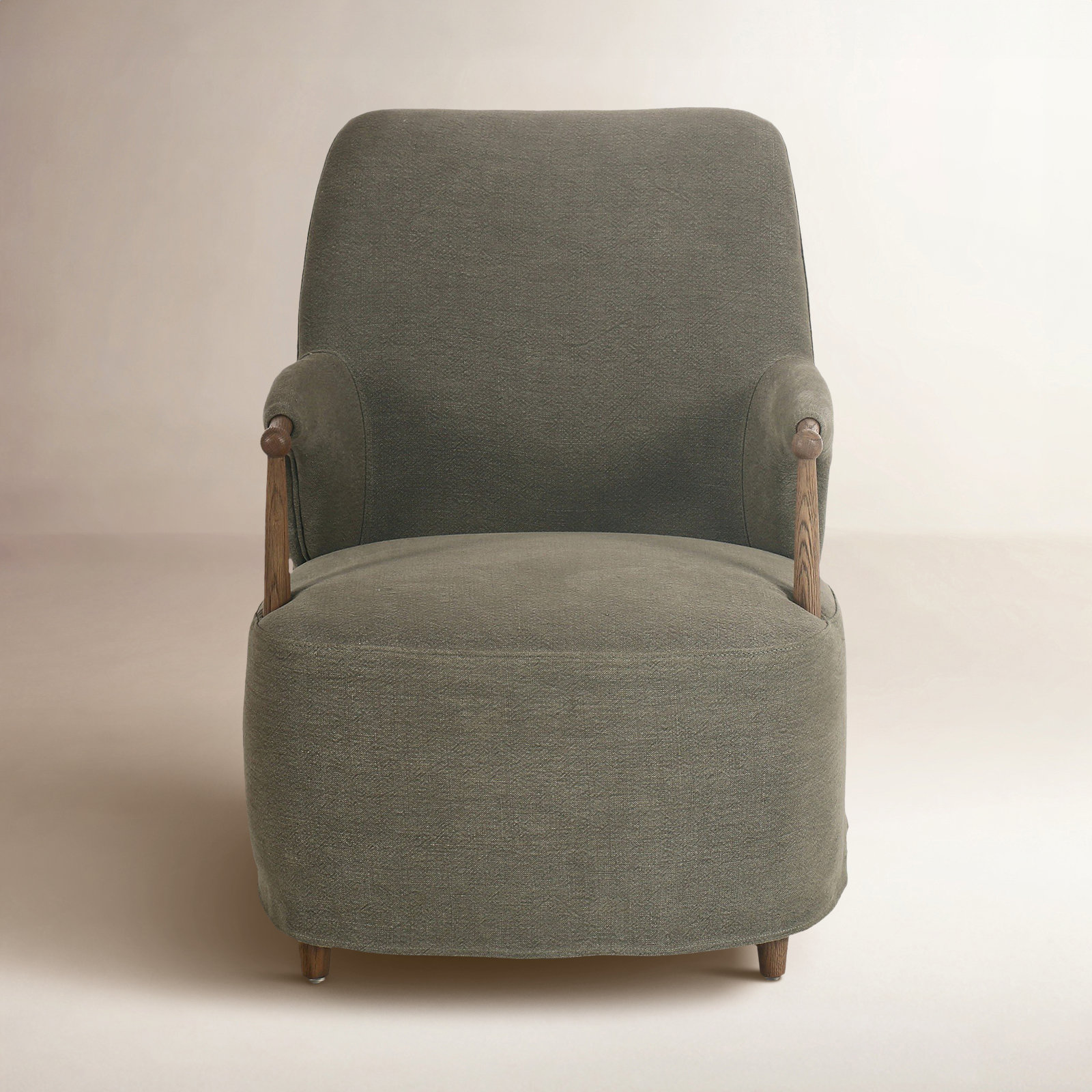 Brently Chair, Green Linen