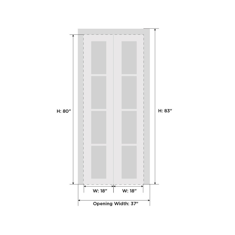 Porte standard à panneaux en bois massif, 36 po x 80 po