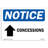 Concessions up Arrow Sign