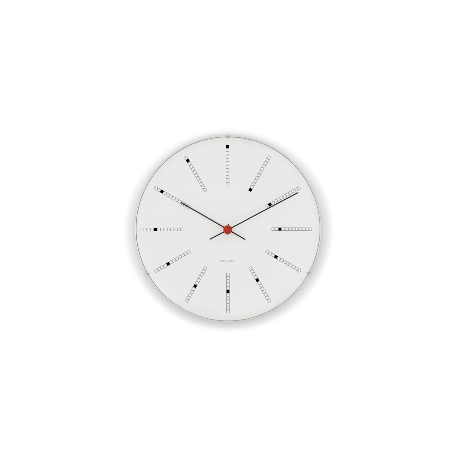 Bankers Metal Wall Clock, White/Black/Red, Large