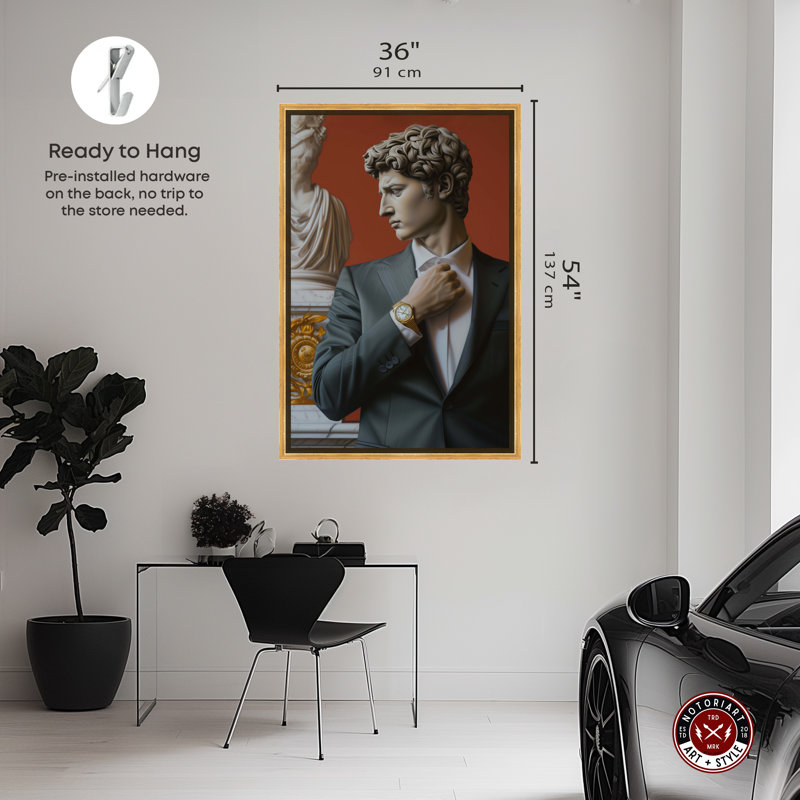 Notoriart Sculpture With Style, Cadre doré, H 55 po x l 37 po