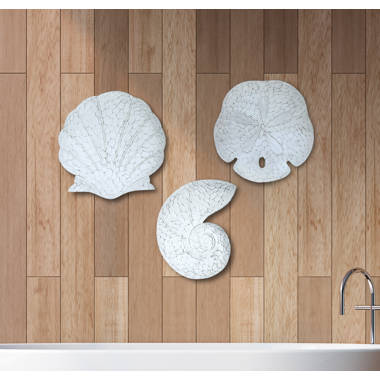 white shell wall decor