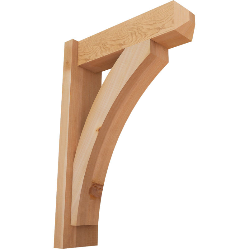Persienne en bois rustique Thorton Craftsman,  P 18 po x H 26 po , Cèdre rouge de l'Ouest l 5 1/2 po (lisse)
