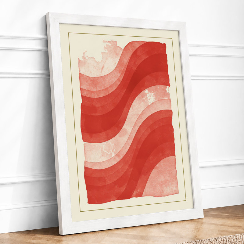 Crimson Waves Abstract - Print, A3 - 42.0 x 29.7 cm, White