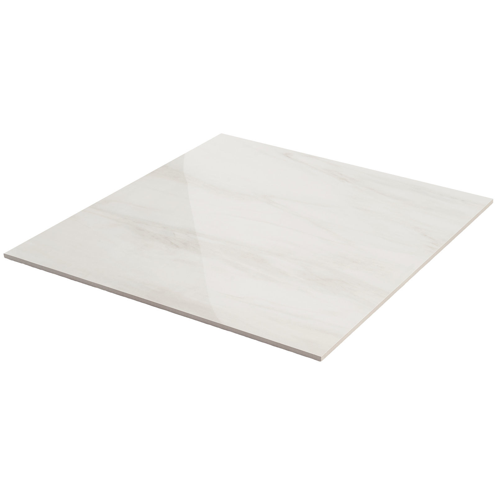 24" x 24" Polished Marble Look Porcelain Floor and Wall Tile (15.5 Sq. Ft. / Case), Dolomite Snow