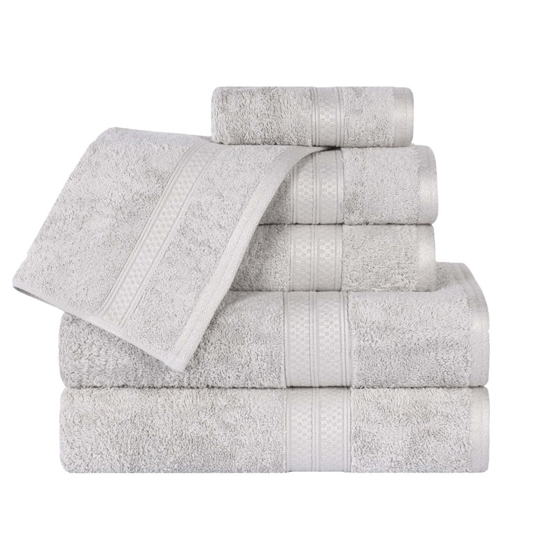Nolhan Rayon from Bamboo Cotton Blend 6 Piece Towel Set, Chrome