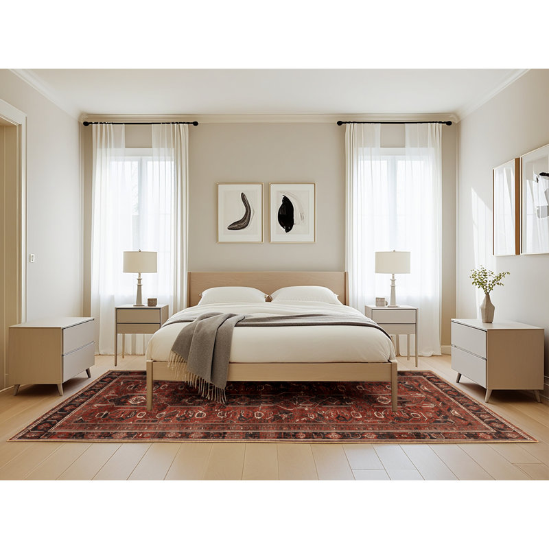 Tapis brun lavable à la machine, Rectangle de 5 pi x 8 pi