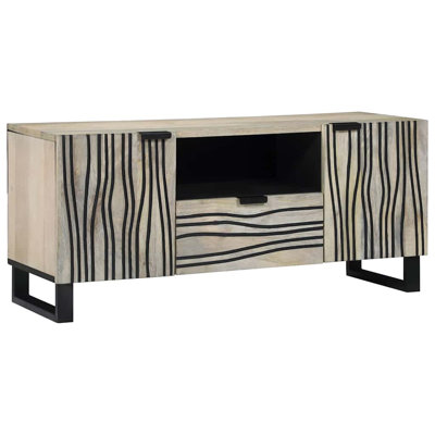 TV Cabinet With Drawer 105 X 33 X 46 Cm Solid Mango Wood