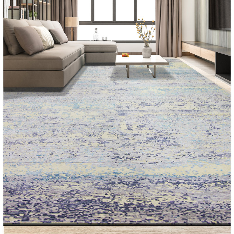 Area Rug in Aqua/Beige/Ivory, Rectangle 12' x 15'