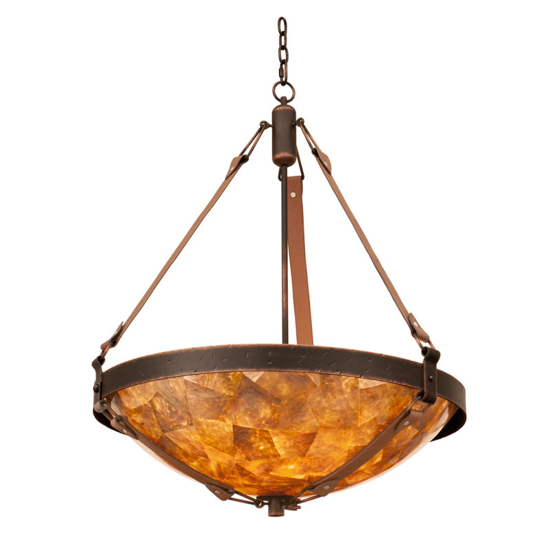 Luminaire suspendu bol 6 lumières Rodeo Dr., Cuivre antique, Écru