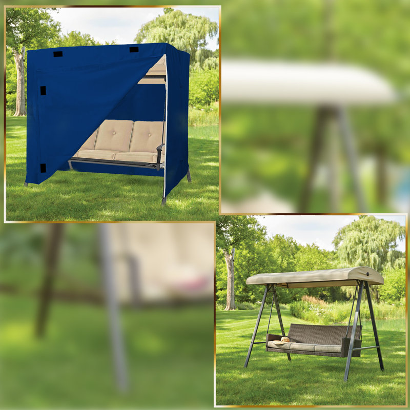 Outdoor Swing Seat Cover, Blue, 182.9cm H x 223.5cm W x 152.4cm D