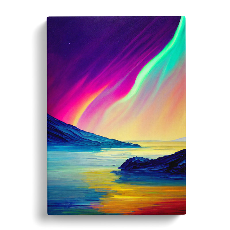CAN-V0523-1586X Northern Lights Painting Vol.4 - Wrapped Canvas Print, 50cm H x 35cm W x 3cm D