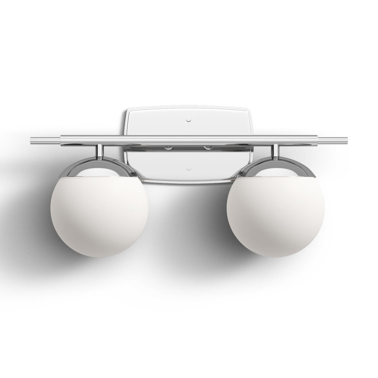 Colford 2 Light Frosted Dimmable Vanity Light, Chrome