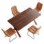 Ensemble de salle à manger de cuisine, table de salle à manger de 63 po avec chaises rembourrées de 32,8 po (table 4 chaises)-126089425-126089426-126089429