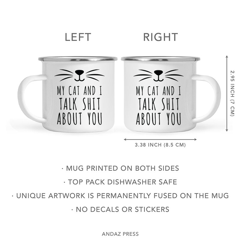 Tasse à café «Funny Cat Lover Campfire Adopt Don't Shop», « My Cat And I Talk Shit About You » (Mon chat