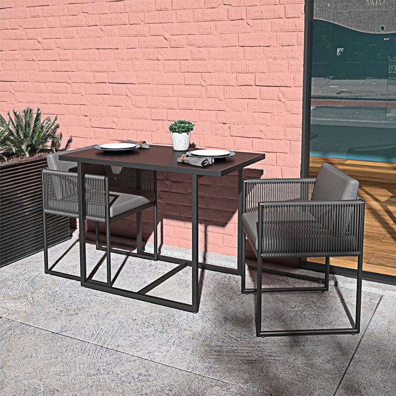 Nesting Outdoor Bistro Set With Cushions