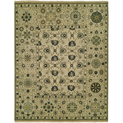 Angelina Wool Oriental Area Rug in Ivory