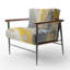 Chaise d'appoint rembourrée abstraite gris et marbre gris Symphony-1425655767